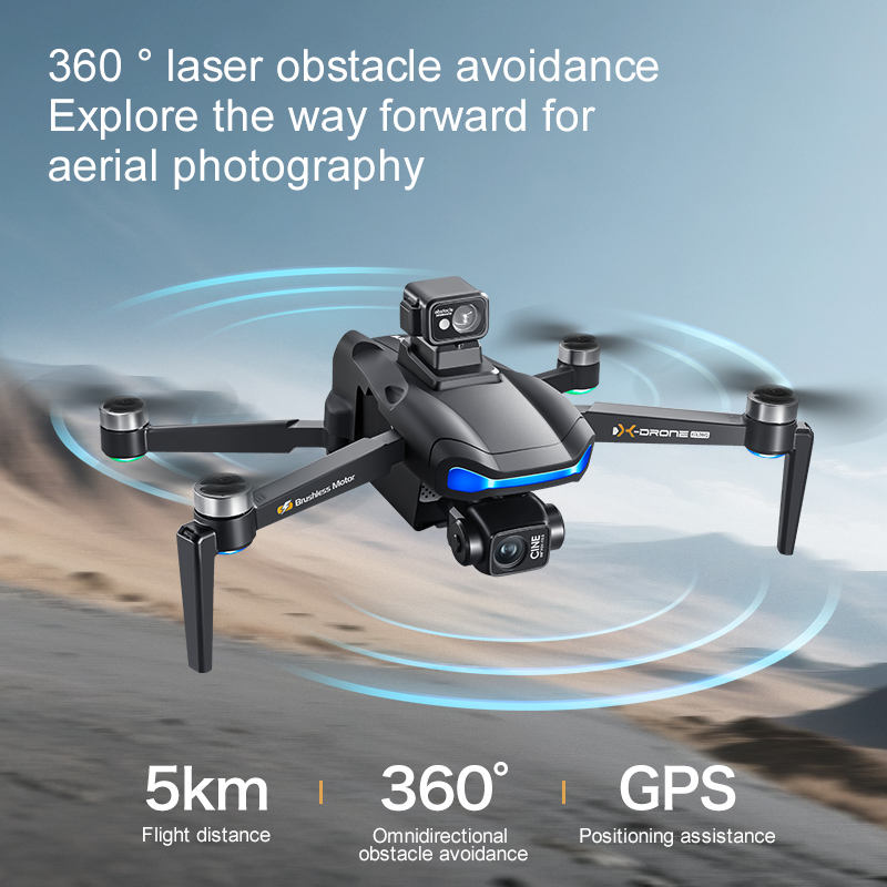 Skládací dron V06 s dlouhým dosahem – Profesionální kvadrokoptéra pro letecké snímky v rozlišení 4K/8K – Mini chytrý GPS dron s dálkovým ovladačem s obrazovkou